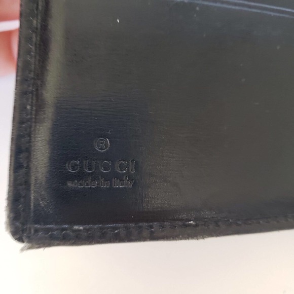 Gucci Designer Men's Card Wallet Black Silver Bifold 4x3 Leather Folding Medium - Picture 5 of 12